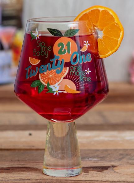 21st Birthday Cocktail Glass