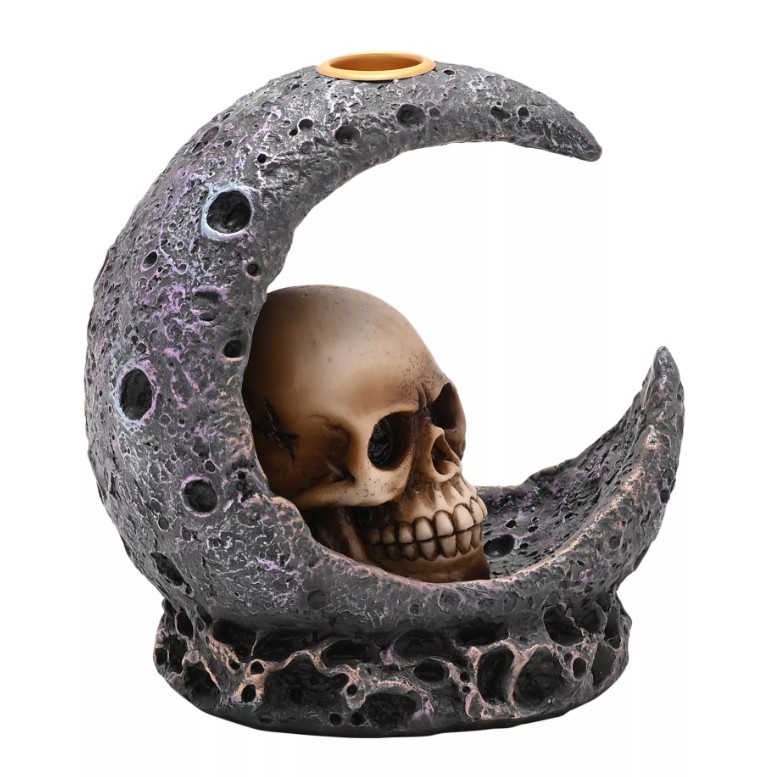 Mystic Legends Skull and Moon Backflow Incense Burner