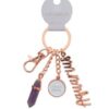 Aquarius Keyring Rose Gold with Amethyst Crystal