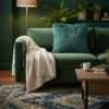 Emerald Green Glittered Shaggy Filled Cushion