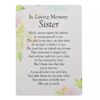 Graveside Card – “In Loving Memory Sister”