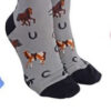 Grey Horse and Horseshoe Socks