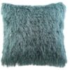 Emerald Green Glittered Shaggy Filled Cushion