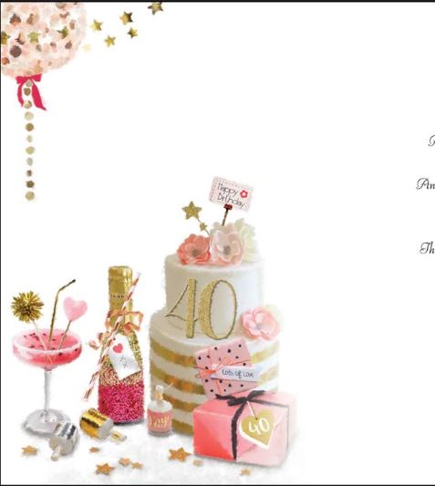 Happy 40th Birthday Mum Card
