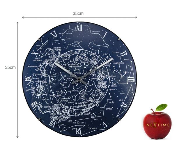 Nextime Wall Clock Glow in the Dark Milky Way Dome