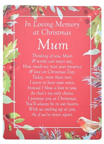 mum christmas grave card