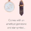 Sagittarius Keyring Rose Gold with Amethyst Crystal