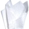 6 Sheets Glitter Tissue Paper White